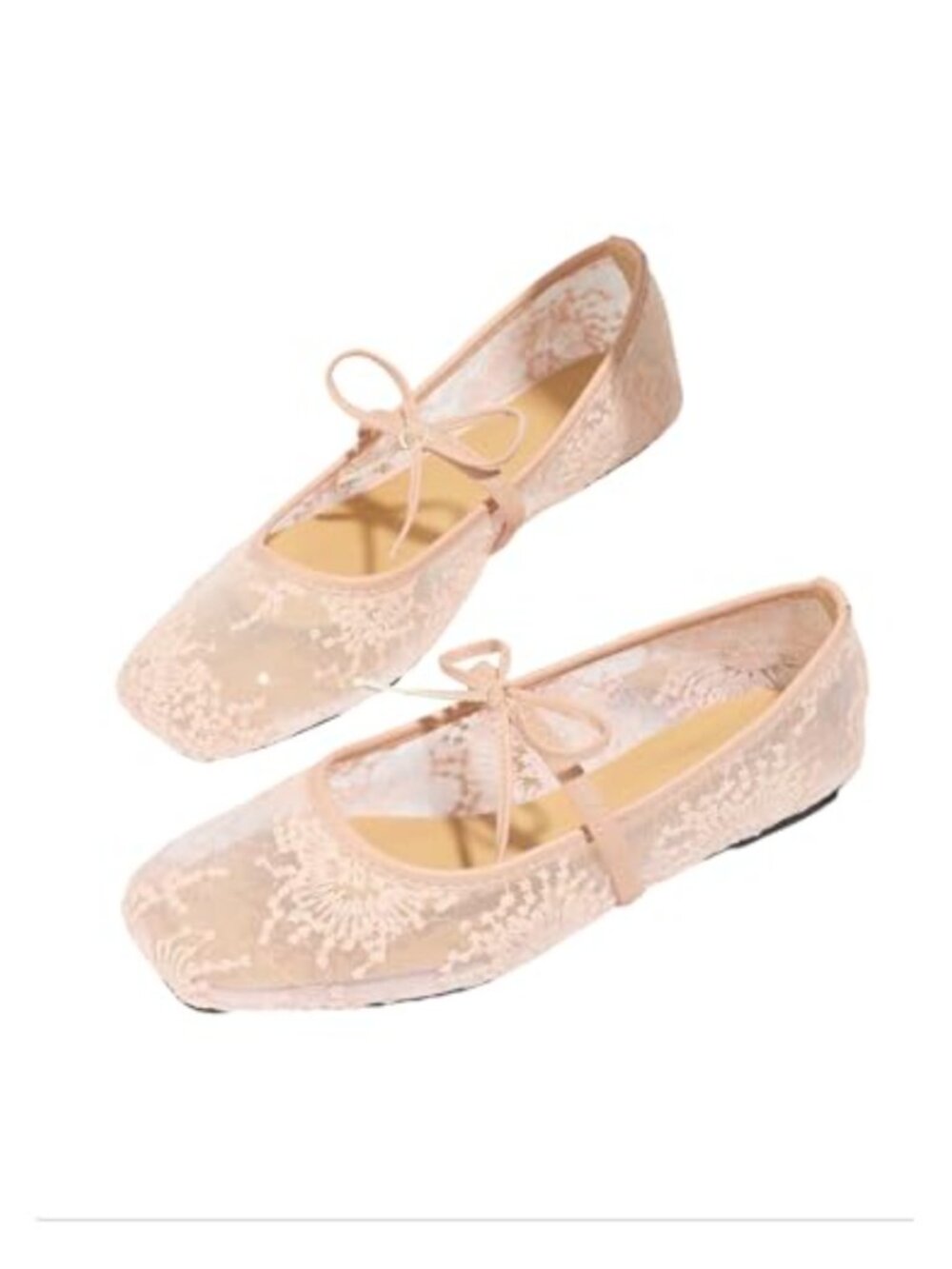 Polka Dots Mesh Ballet Flats Lace Ballerina Slip On Flats Faux Leather